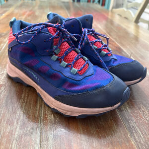 Merrell Moab Hiking Boots Kids 6.5W Blue Pink